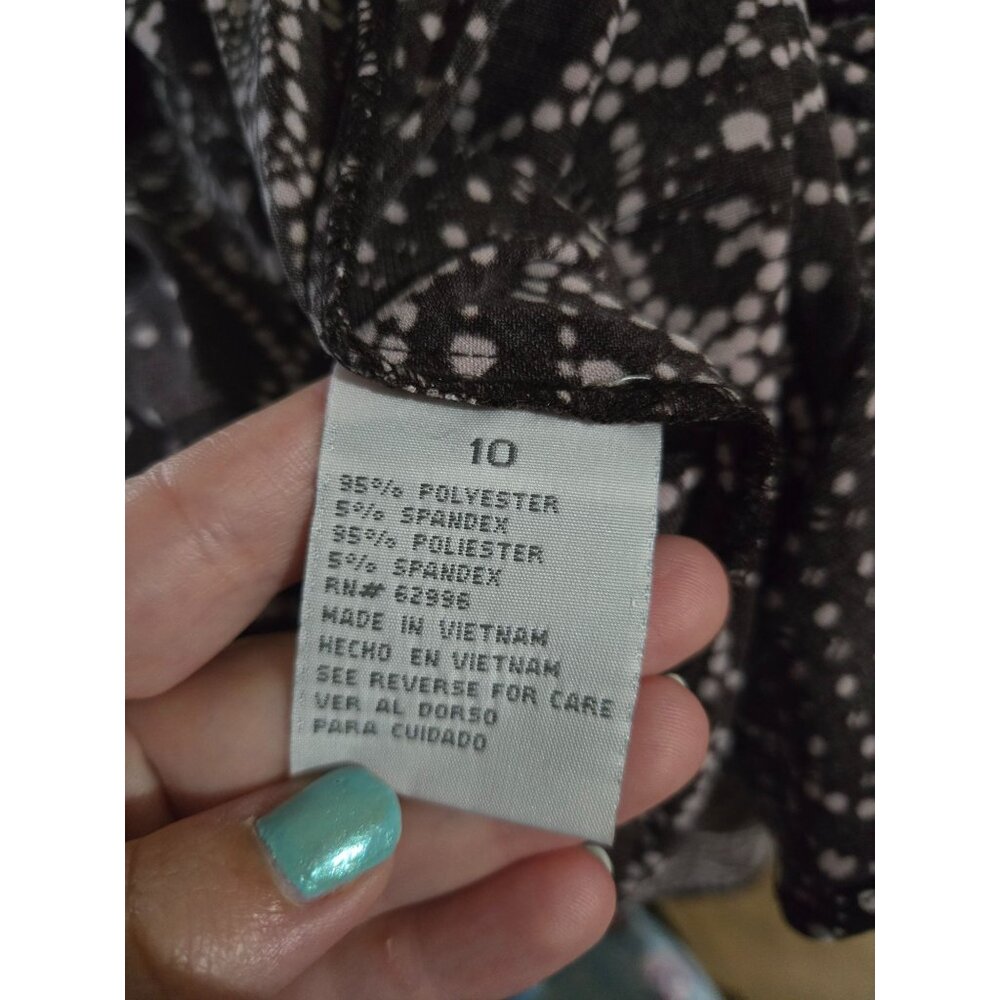 Dressbarn‎ Floral Faux Wrap Dress 10 Fairy Y2K Whimsical Stretch Boho Cottage - Picture 7 of 11